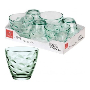Staklena čaša BORMIOLLI ROCCO Flora Green Water 66425 6 kom