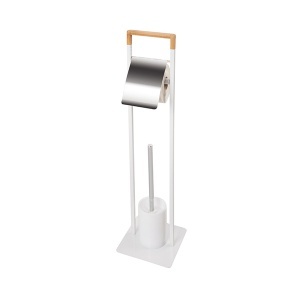 Stalak za WC četku i toalet papir metal beli AWD 02071448