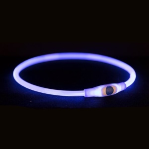 Svetleća ogrlica USB L-XL 65cm/8mm plava