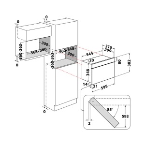 Ugradna mikrotalasna rerna MBNA900B crna Whirlpool 22l 1300W - Img 5