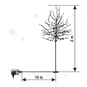 Ukrasno drvo sa LED diodama 200cm Home CBT320 - Img 3