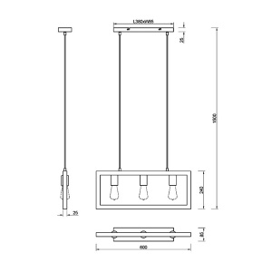 Visilica Agra 3xE27 Trio Lighting 313800332 - Img 3