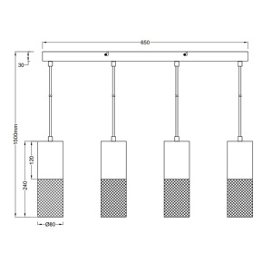 Visilica Tosh 4xE27 Trio Lighting 304300434 - Img 3