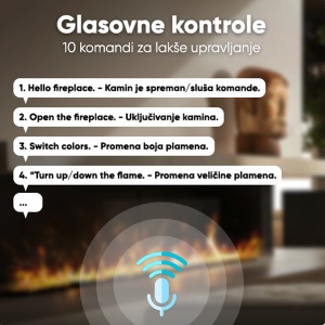 Wi-fi dekorativni električni kamin 1000mm sa vodenom parom DK-10MC/T - Img 2