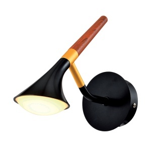 Zidna svetiljka Duncan LED 5W 3000K Mat crna/drvo Elmark 955DUNCAN1W