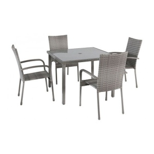 Baštenski set 4+1 PE ratan Green Bay Avola Siva 047062/047064