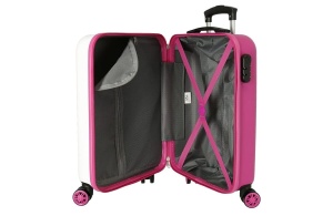 Dečiji Kofer Movom Happy Time 40x55x20cm ABS 37L bela roze leptiri - Img 4