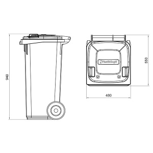 Dvorišna kanta za smeće 120l zelena Standard SL 6011-120lsl - Img 2