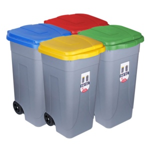 Dvorišna kanta za smeće na točkovima 100l multicolorlid-100