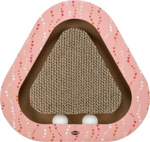 Kartonska grebalica sa lopticama dezen srca 36 × 5 × 36 36 cm roze