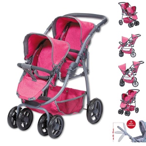 Kolica za lutke blizance Milo Dupla berry Knorrtoys 164316