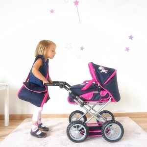 Kolica za lutku sa torbom Ruby Jednorog plavo-roze Knorr Toys 631764 - Img 3