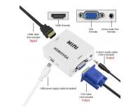 Konverter VGA na HDMI MaxPro Line aktivni sa audio ulazom beli