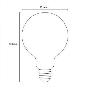 LED filament sijalica dimabilna toplo bela 6W Prosto LS-G95FDA-WW-E27/6 - Img 3