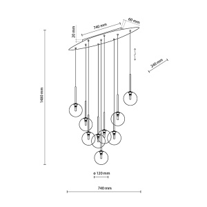 Luster Estera 9xG9 TK Lighting 6148 - Img 4