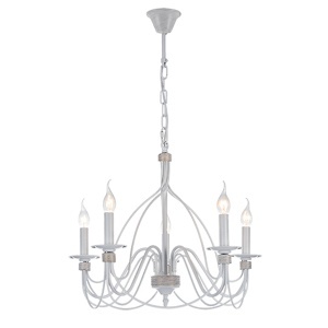 Luster Mariel 5xE14 D60XH46 bela/zlatna Elmark 955MARIEL5/WH-G