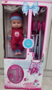 Lutka beba sa kolicima 24cm