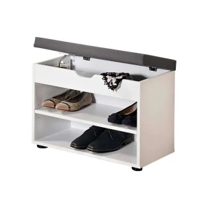 Mini cipelarnik beli sa jastukom za sedenje 60x45x30cm Kesper KSP15914