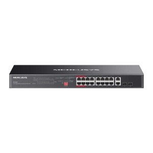 Mrežni svič MS120GP 20-portni crni Mercusys Gigabit PoE+ rack
