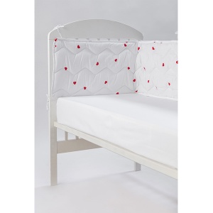 Ogradica za krevetac za bebe 240x38cm crveno srce bela