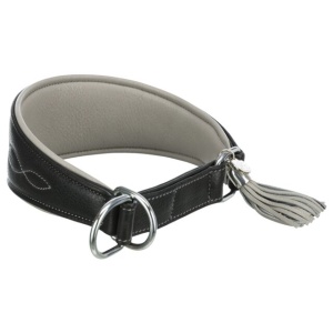 Ogrlica za hrta koža S M 33 42cm/60 mm crno/siva - Img 5