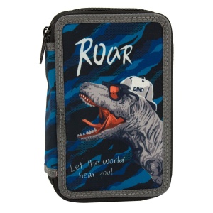 Pernica Puna 3 Zipa P3Zp2573 Dinosaur 13x19,5x4,5cm plava siva