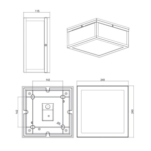 Plafonjera Garonne 2xE27 IP44 Trio Lighting 601860242 - Img 3