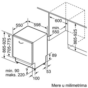 Potpuno ugradna mašina za pranje sudova 60cm XXL Serija 4 Bosch SBV4HCX08E - Img 4