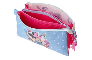 Prazna pernica sa sa 3 pregrade Disney Minnie Flowers 22x12x5cm roze plava - Img 4