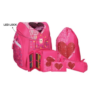Ranac za školu Spirit Red Heart LED kopča TTS 407025