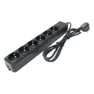 Razvodnik 6 mesta 1,8m 1.5mm2 + prekidač i zaštita Gembird SPG6-BL-6