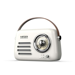 Retro Fm Radio Bluetooth, Usb, Aux 5W Bež Haeger HERB-CRE.003A