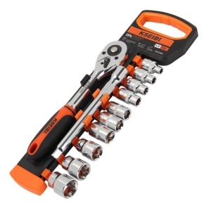 Set šestougaonih nasadnih čaura sa čegrtaljkom 3/8" 12 kom Kseibi 101490
