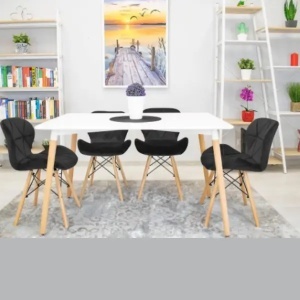 Set trpezarijskih plišanih stolica 4 kom Freja crna Lemon 25-KS011SET - Img 4