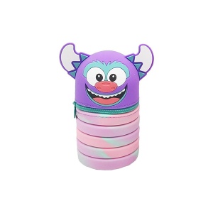 Silikonska pernica prazna Spirit Flex Monster Purple 13x7x7cm