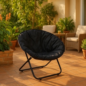Sklopiva gnezdo stolica 80x80x76cm crna Lemon LP-718000C
