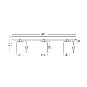 Spot lampa 3xGU10 48x12x6cm Braytron BH04-00830 - Img 3