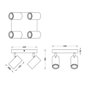 Spot lampa Marley Wood 4xGU10 Trio Lighting 812400432 - Img 2
