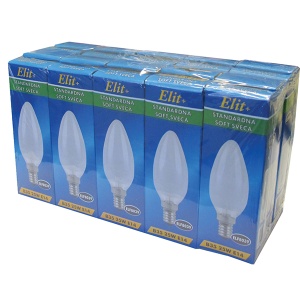Standardna soft sveća Elit B35 25W E14 10 kom ELF8039s