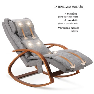 Stolica za masažu sa funkcijom grejanja siva Naipo MGC-2300P - Img 2