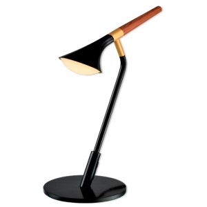 Stona lampa Duncan LED 5W 3000K mat crna/drvo Elmark 955DUNCAN1T