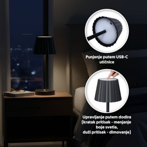 Stona punjiva LED lampa CCT 800mAh Prosto NLS9507/BK - Img 2