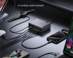 Stoni punjač Anker Prime 200W GaN 6 portova srebrni - Img 5