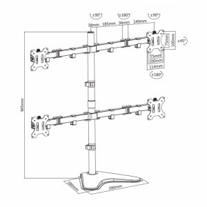 Stoni samostojeći nosač za 3 monitor LCD F048 SBox 455 - Img 2