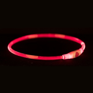 Svetleća ogrlica USB S-M 40cm/8mm crvena