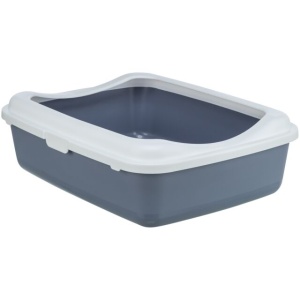 Toalet za mače classic sa ramom 37x15x47cm ljubičast/beli