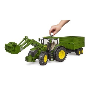 Traktor JD 7R 350 sa utovarivačem i prikolicom Bruder 031558 - Img 2