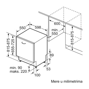Ugradna mašina za sudove 14634 60cm 12 kompleta Bosch SMV24AX04E - Img 2