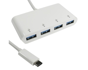 USB Tip-C hub E-Green sa 4 porta, beli