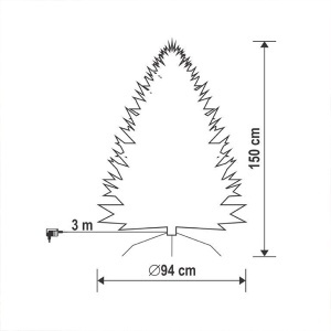 Veštačka jelka 150cm sa osvetljenjem Home KMF6/150 - Img 4